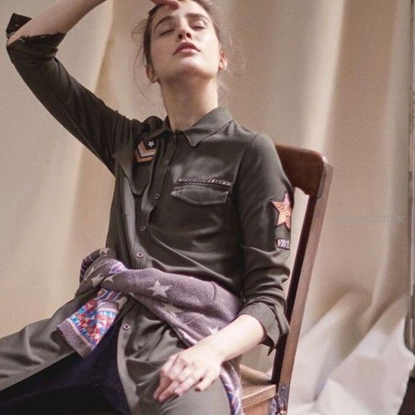 camisa aplique estilo militar mujer Wanama otoño 2018 | Notilook - Moda Argentina