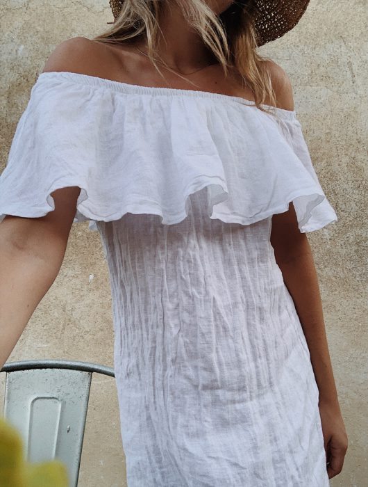 vestido escote paisana Lino Piccola verano 2020