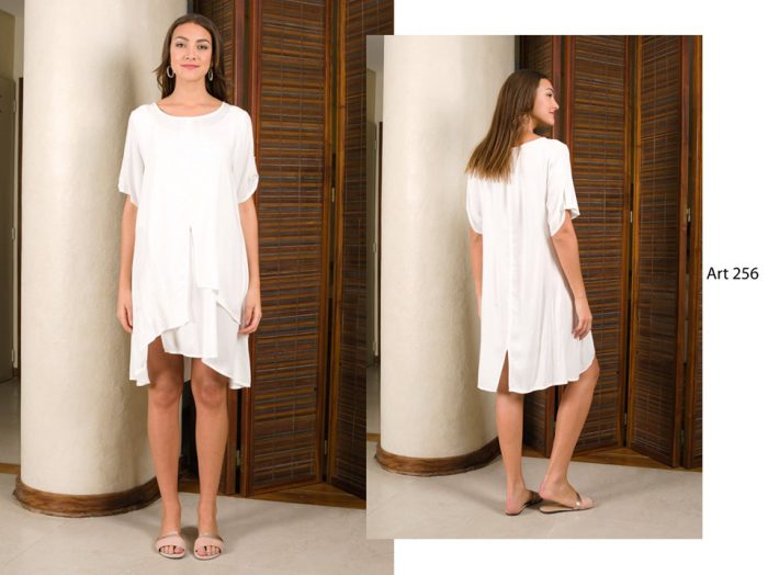 vestido blanco informal asimetrico señoras Arauz verano 2020
