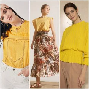 como combinar remeras y blusas amarillas 2021