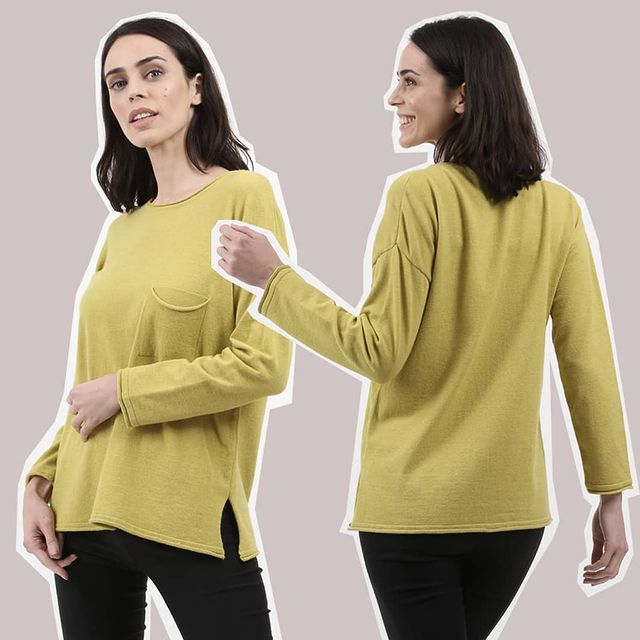 sweater amarillo tejidos con bolsillo invierno 2021 Arauz Sweater