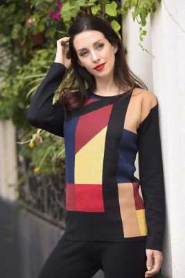 sweater con bloque de color invierno 2021 Di Madani Sweaters