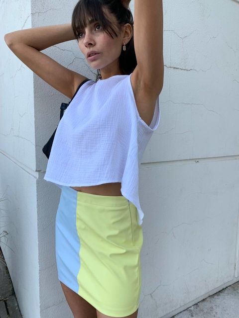 minifalda y top de lino Love this verano 2022