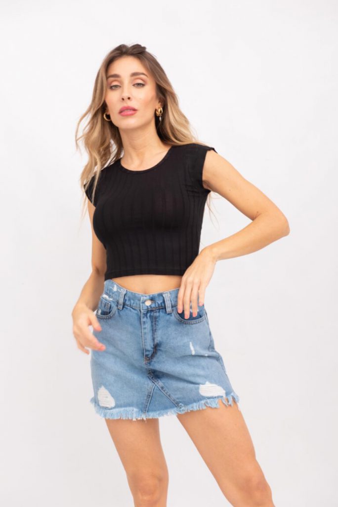 minifalda jeans para mujer verano 2022 MONACA