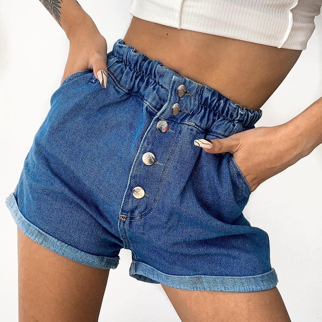 short jean cintura fruncida verano 2022 Embrujo Jeans