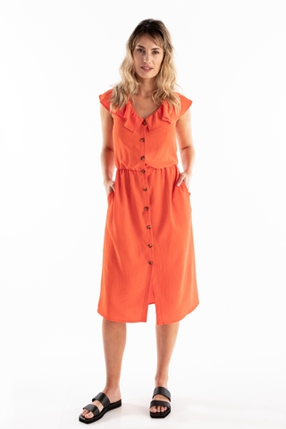 vestido camisero naranja verano 2022 Asterisco