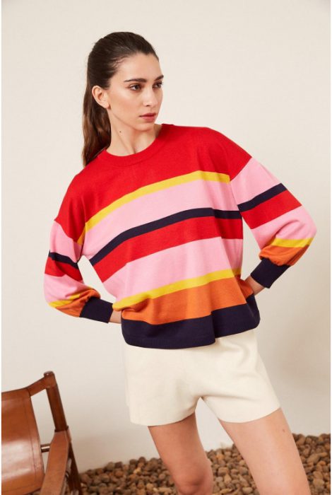 sweater a rayas tejido verano 2023 Akiabara