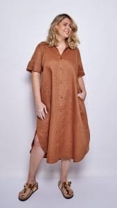 vestido lino talles grandes Mamy blue verano 2023