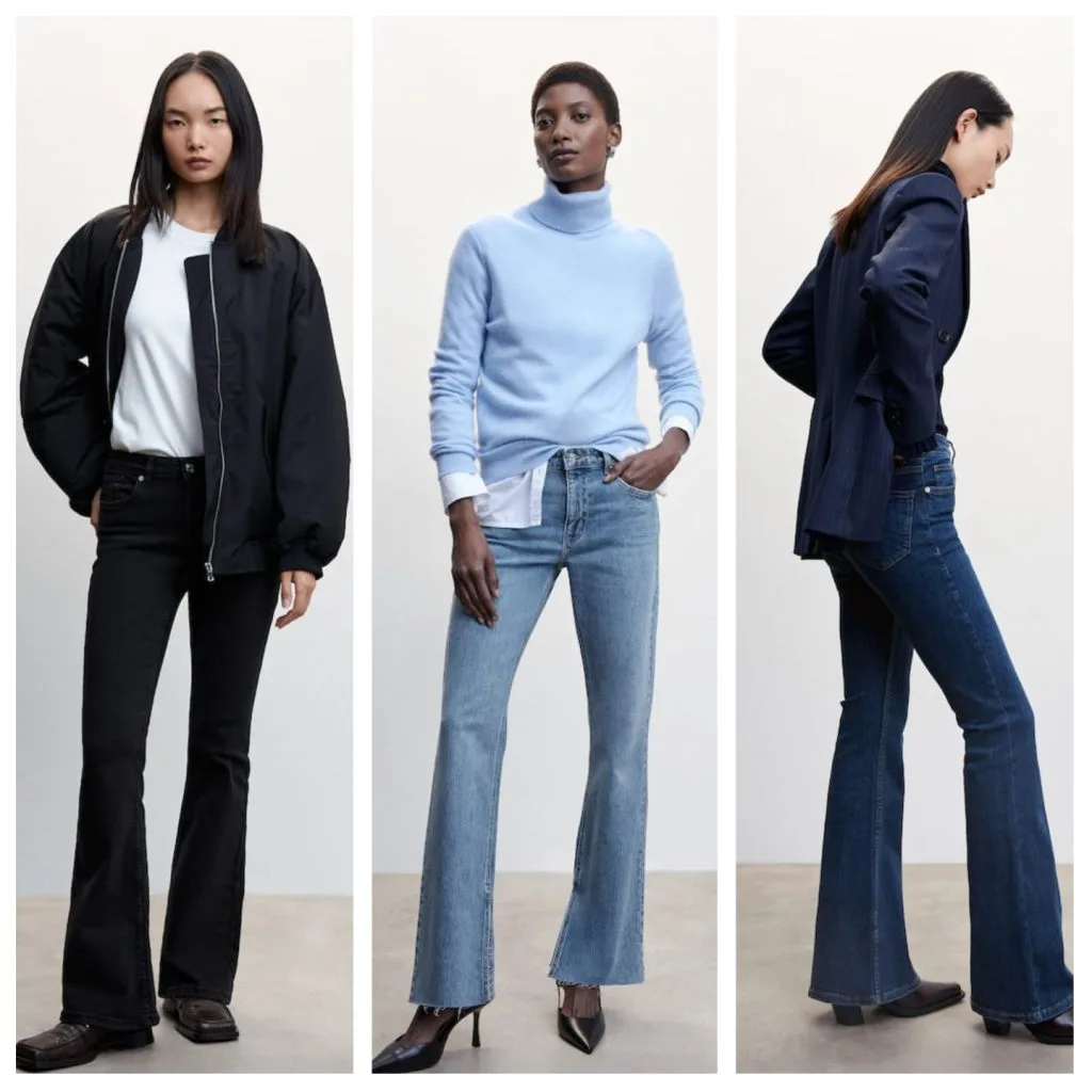 Jeans acampanados Moda argentina invierno 2023
