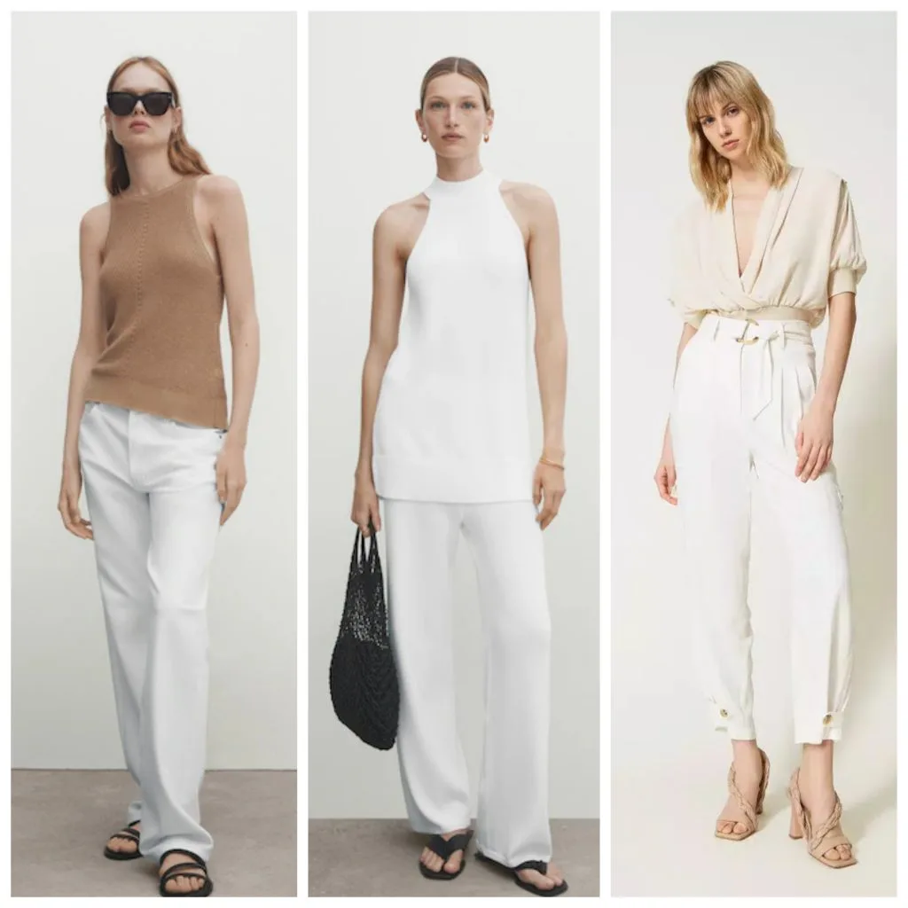 blancos Pantalones de vestir mujer verano 2024