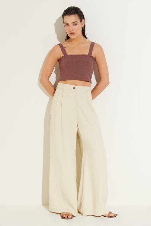 top marron y jean crudo Cuesta blanca
