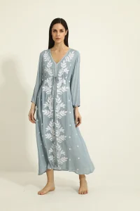 vestido celeste boho india style verano 2024