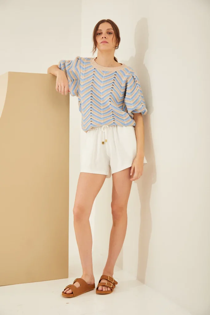 short con remera tejida crochet Millie verano 2024