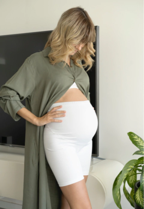 vestido camisero y legging embarazada Luz Natal