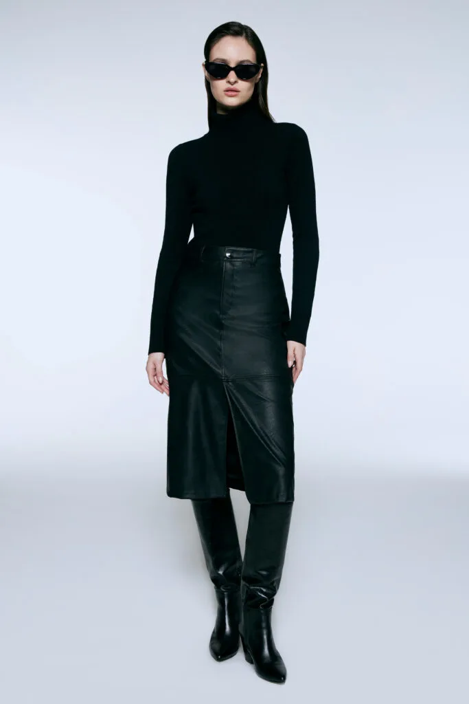 Falda de cuero larga invierno 2024 Markova