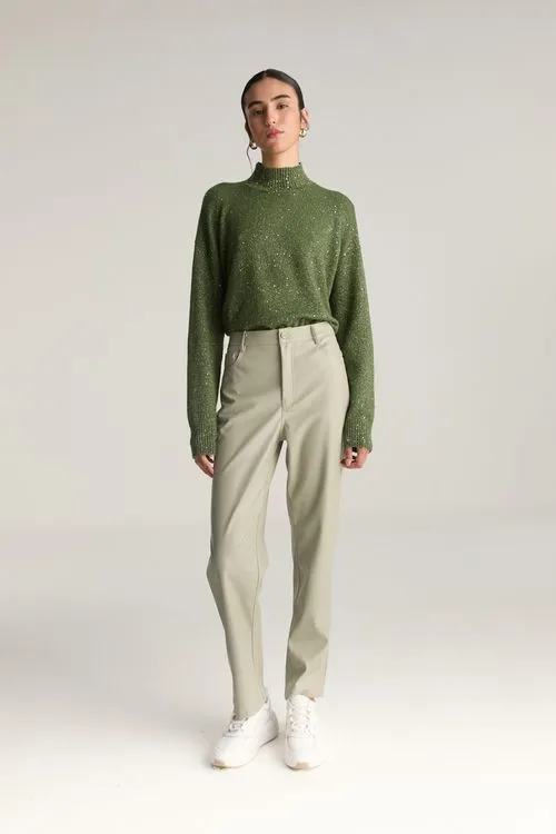 sweater verde con brillo invierno 2024 Desiderata