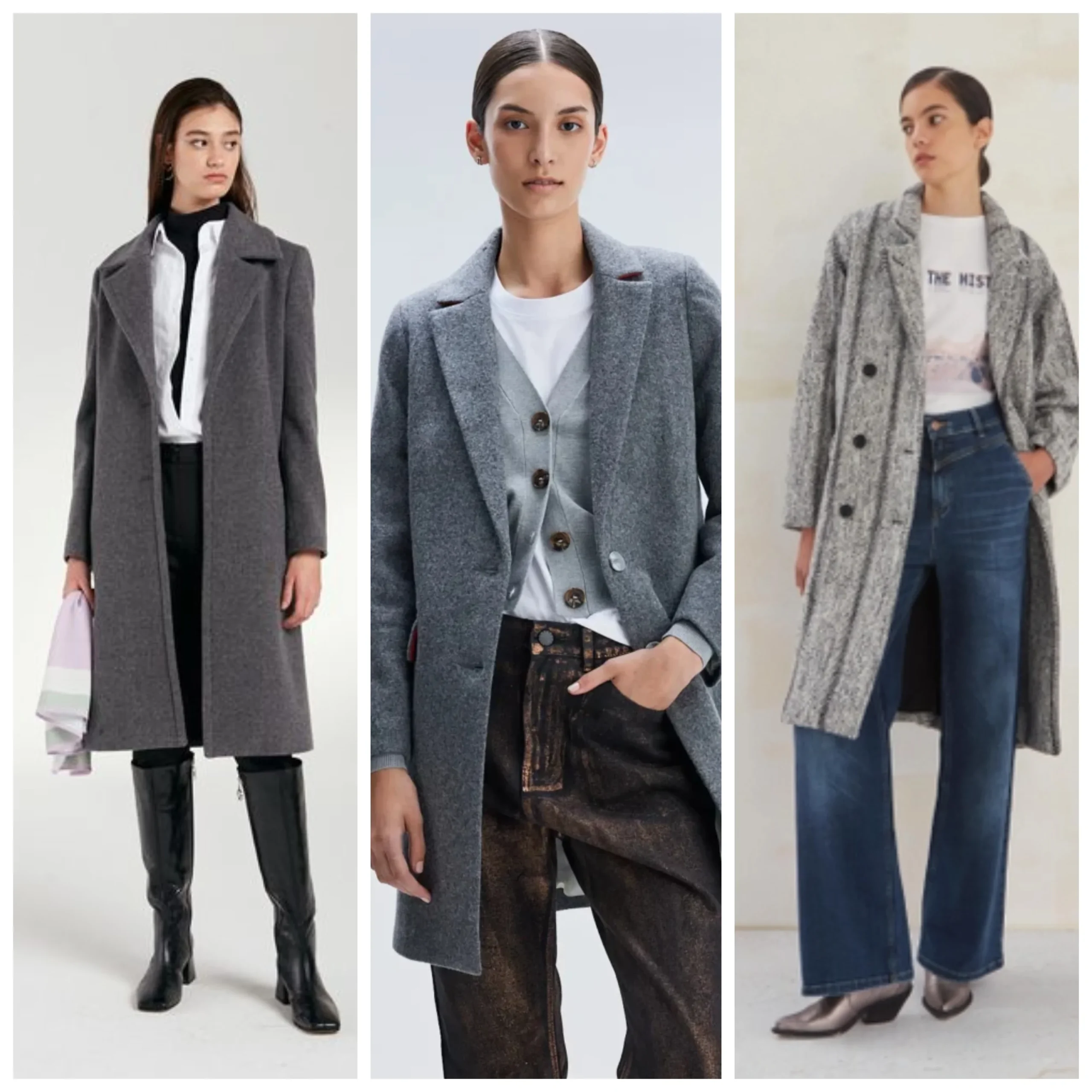 Outfits con tapado gris para invierno