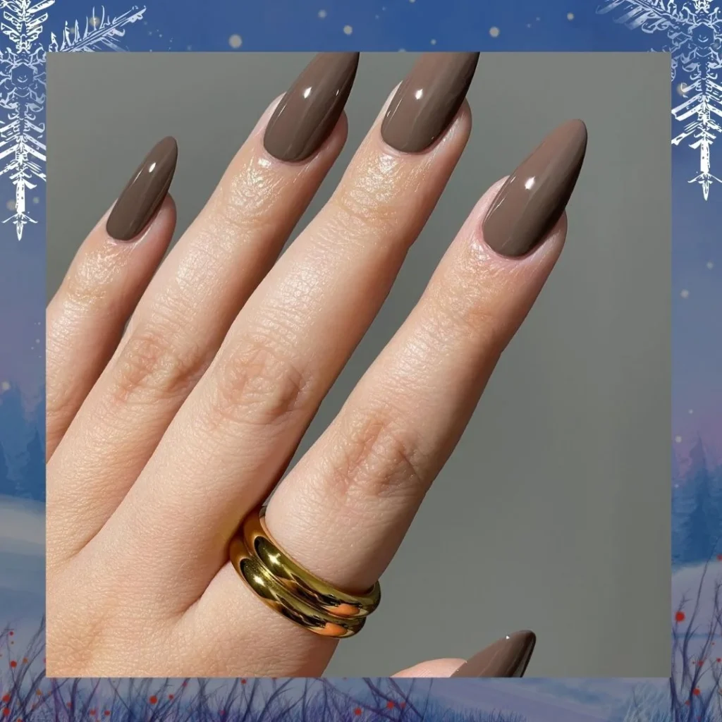 Unas de chocolate Manicura de invierno