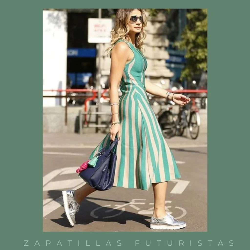 Outftis con zapatillas plateadas para primavera 2024