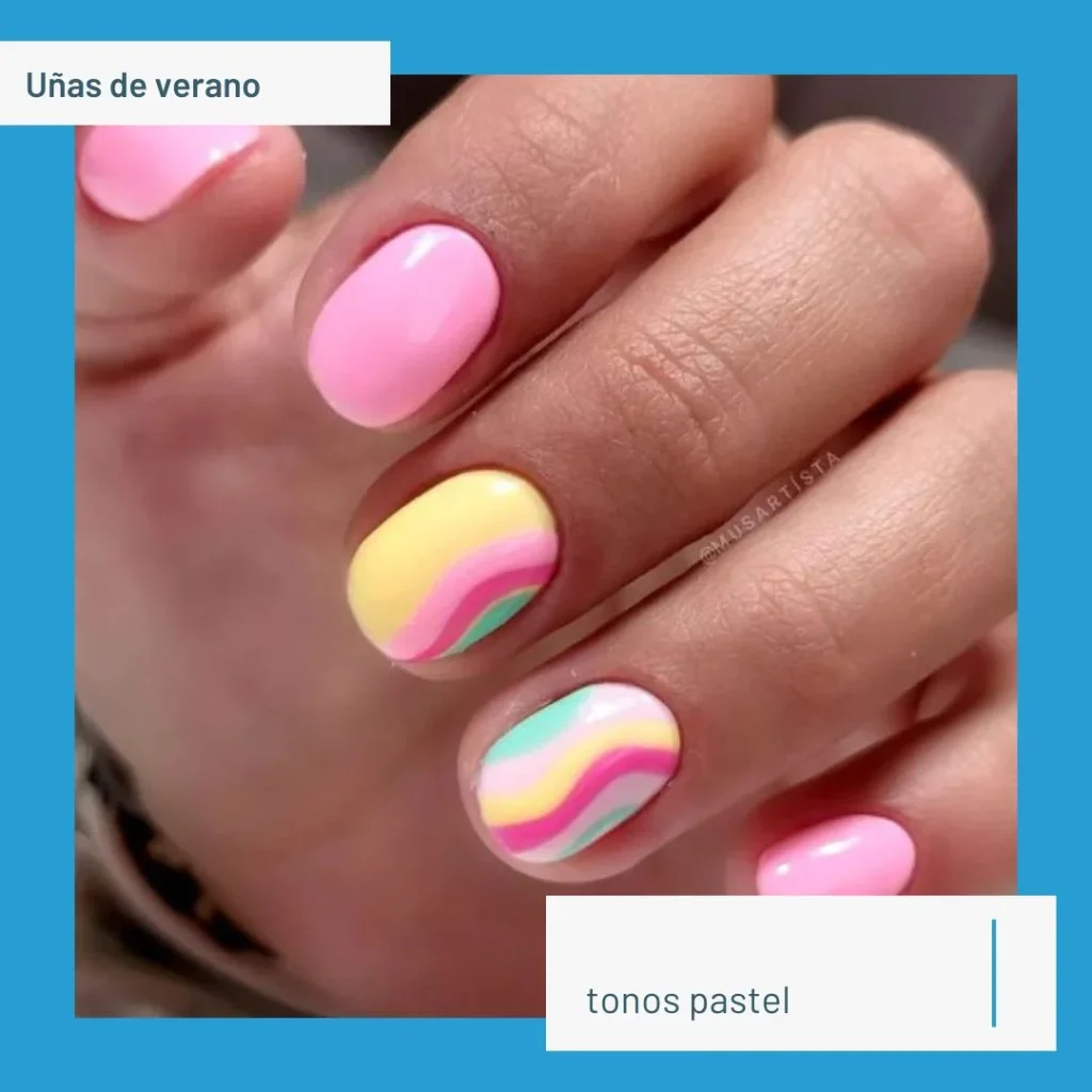Unas pastel Manicura de verano