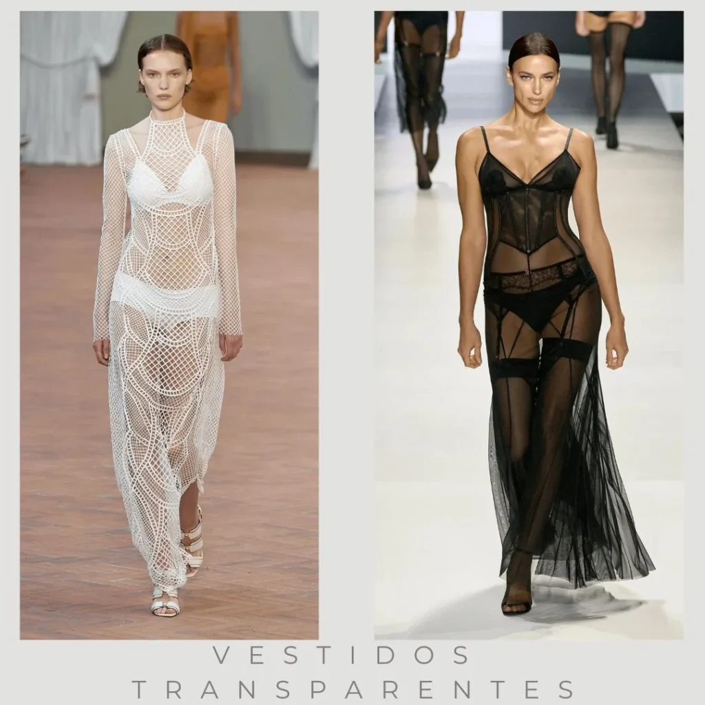 Vestidos transparentes de moda verano 2025 Argentina