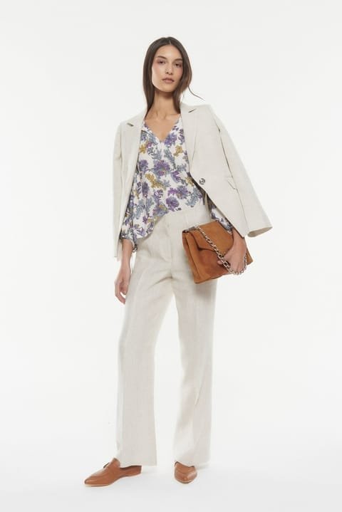camisa estampada y pantalon de vestir señora Carmela Achaval