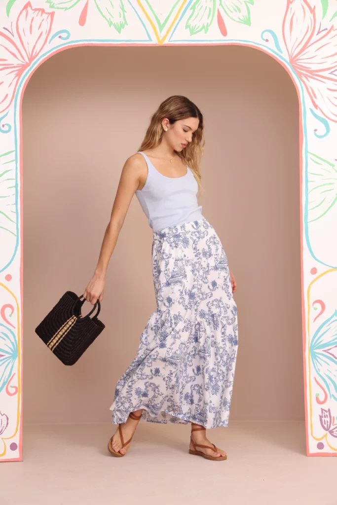 Musculosa y falda larga estampada Vero alfie