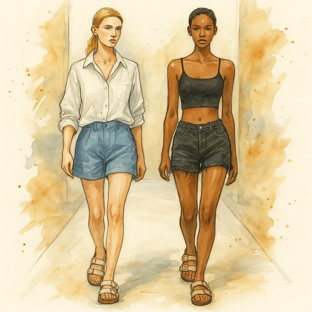 Look con sandalias beige de moda verano 2026 Argentina