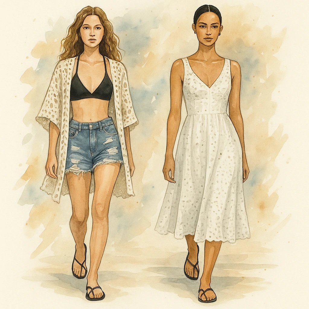 Look con sandalias negras de moda verano 2026 Argentina