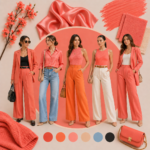 como combinar ropa color coral