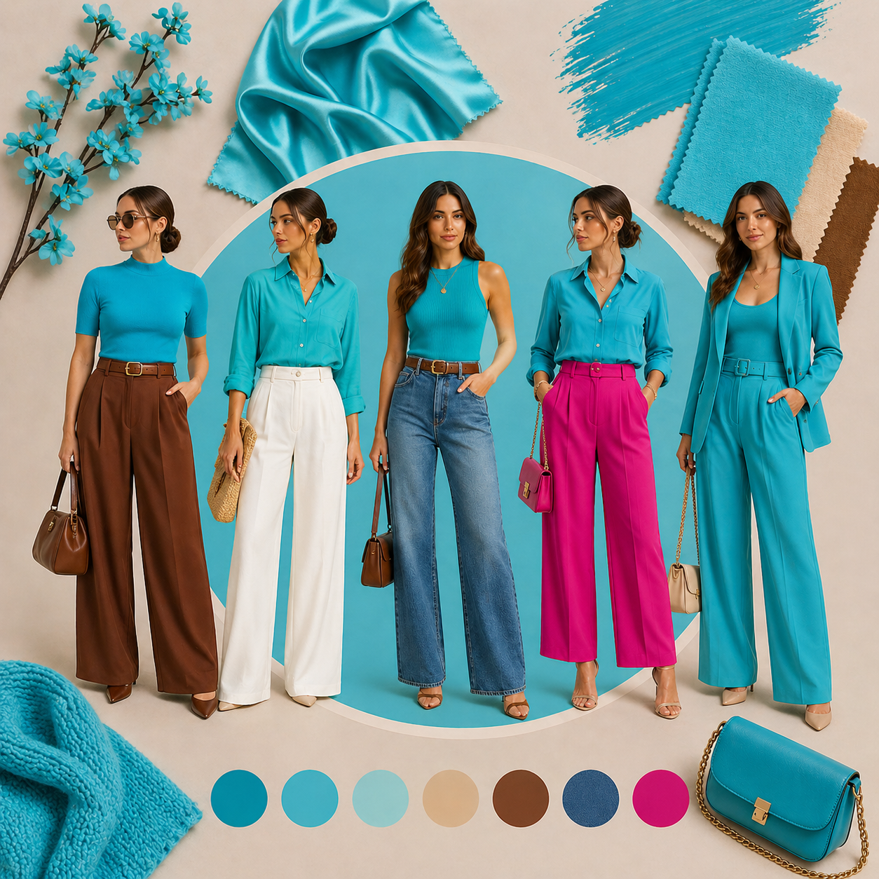 como combinar ropa color turquesa